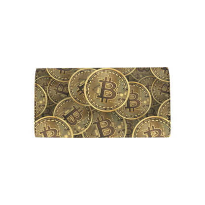 Bitcoin Pattern Print Design DO01 Women's Trifold Wallet