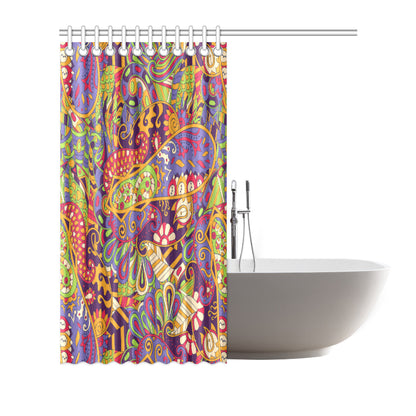 Funky Retro Pattern Print Design A04 Shower Curtain