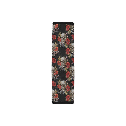 Spider Web Skull Rose Print Design LKS305 Car Seat Belt Cover