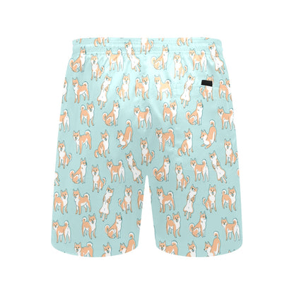 Shiba Inu Print Design LKS304 Men's Swim Trunks Beach Shorts