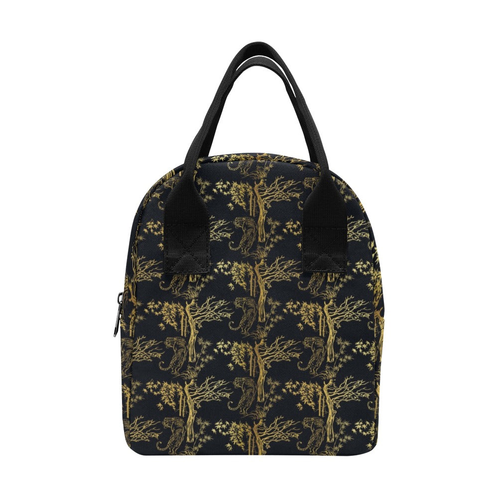 Tiger Gold Print Design LKS307 Insulated Lunch Bag