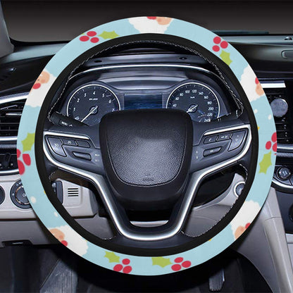 Santa Themed Print Design LKS301 Steering Wheel Cover with Elastic Edge