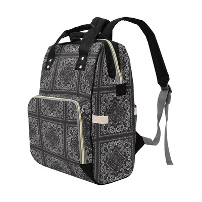 Bandana Black White Print Design LKS302 Diaper Bag Backpack