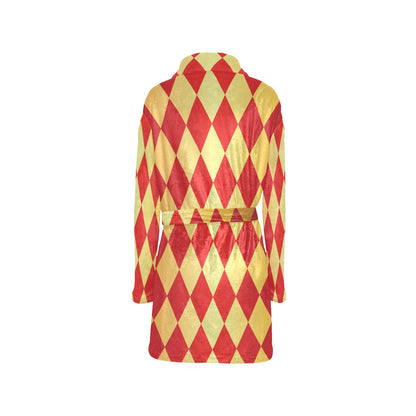 Harlequin Pattern Print Design 03 Women's Fleece Robe