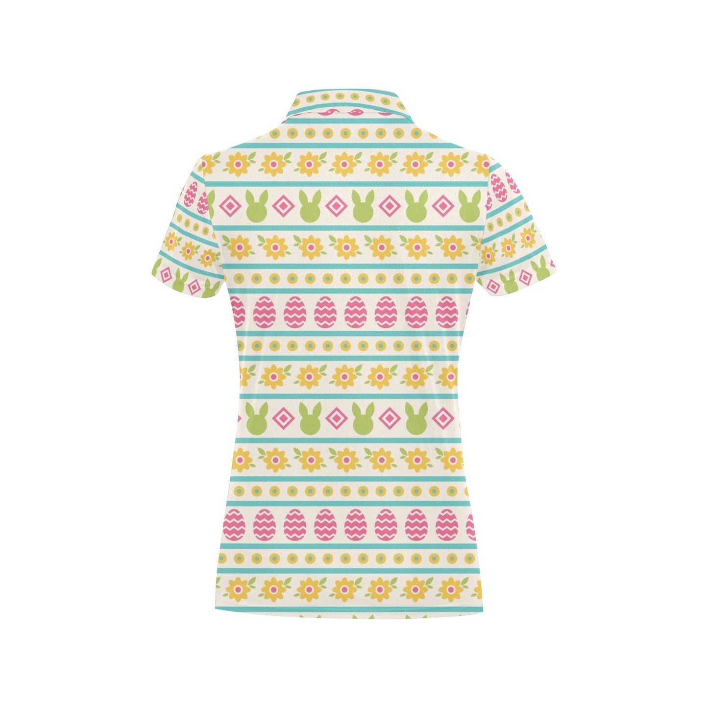 Easter Eggs Pattern Print Design RB016 Women's Polo Shirt