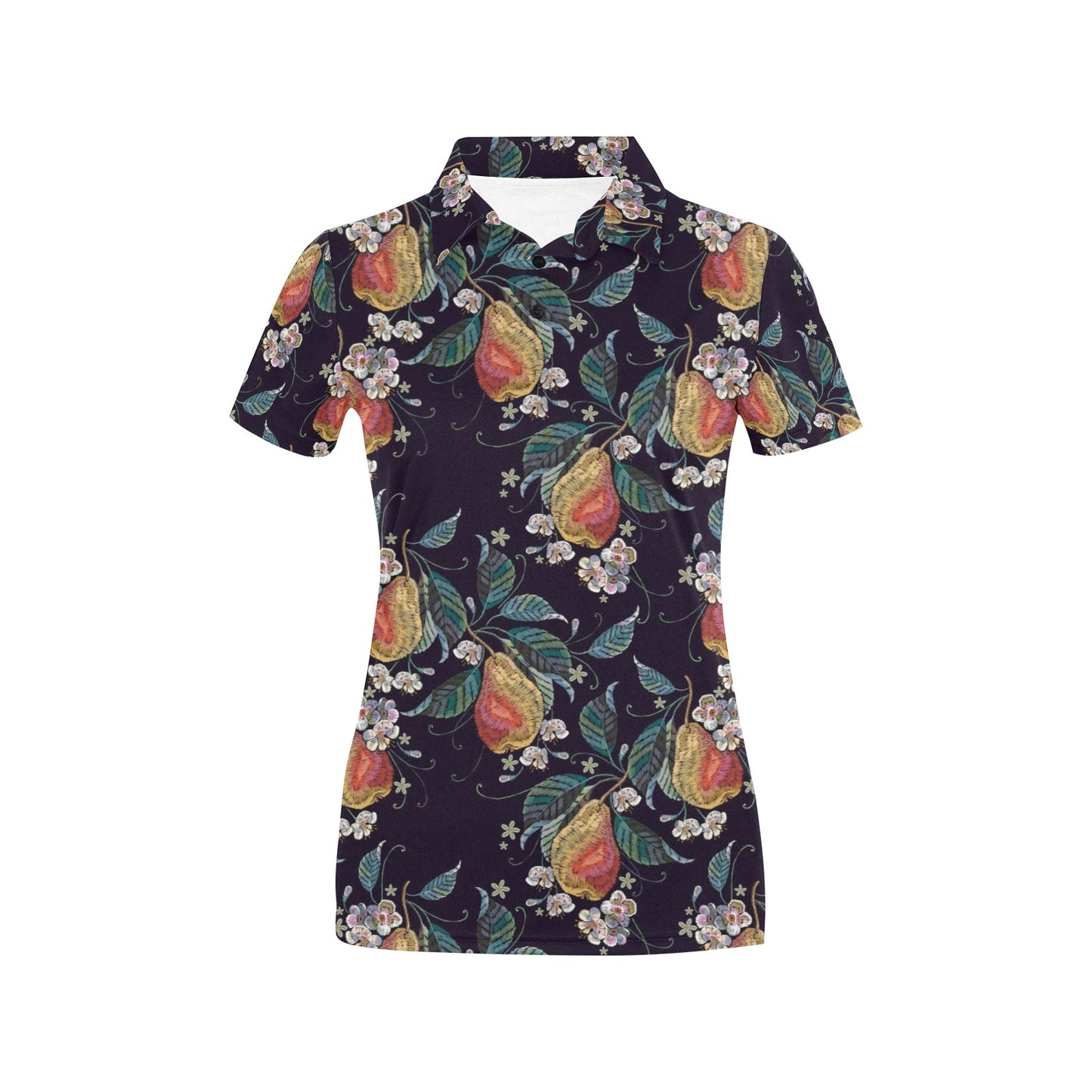 Pear Pattern Print Design PE02 Women's Polo Shirt