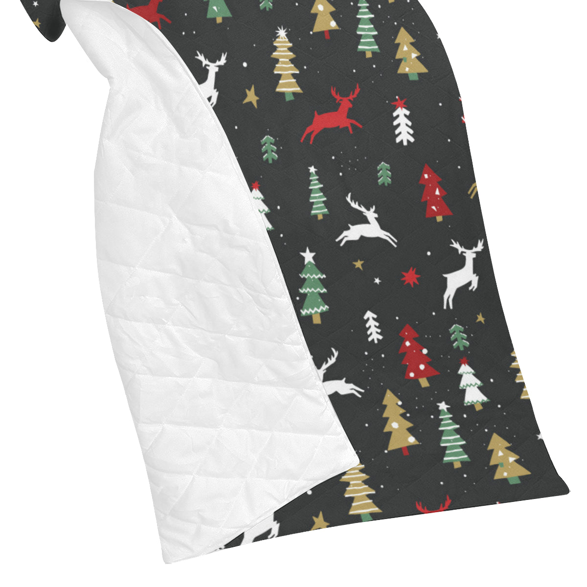 Christmas Tree Deer Style Pattern Print Design 03 Premium Quilt
