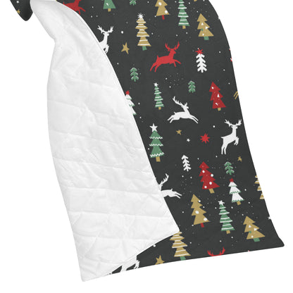 Christmas Tree Deer Style Pattern Print Design 03 Premium Quilt
