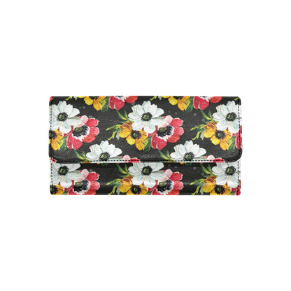 Anemone Pattern Print Design AM07 Women's Trifold Wallet
