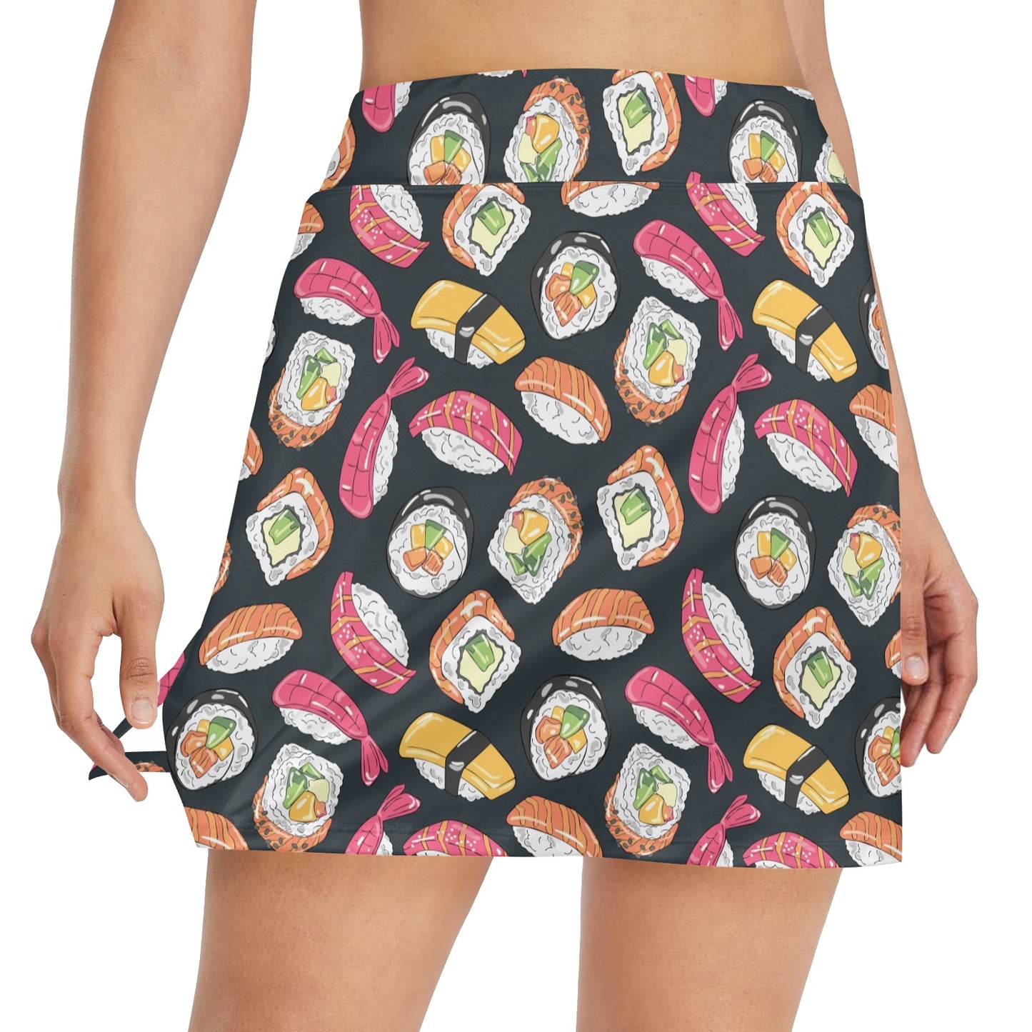 Sushi Print Design LKS306 17" Golf & Pickleball Skort with Pockets