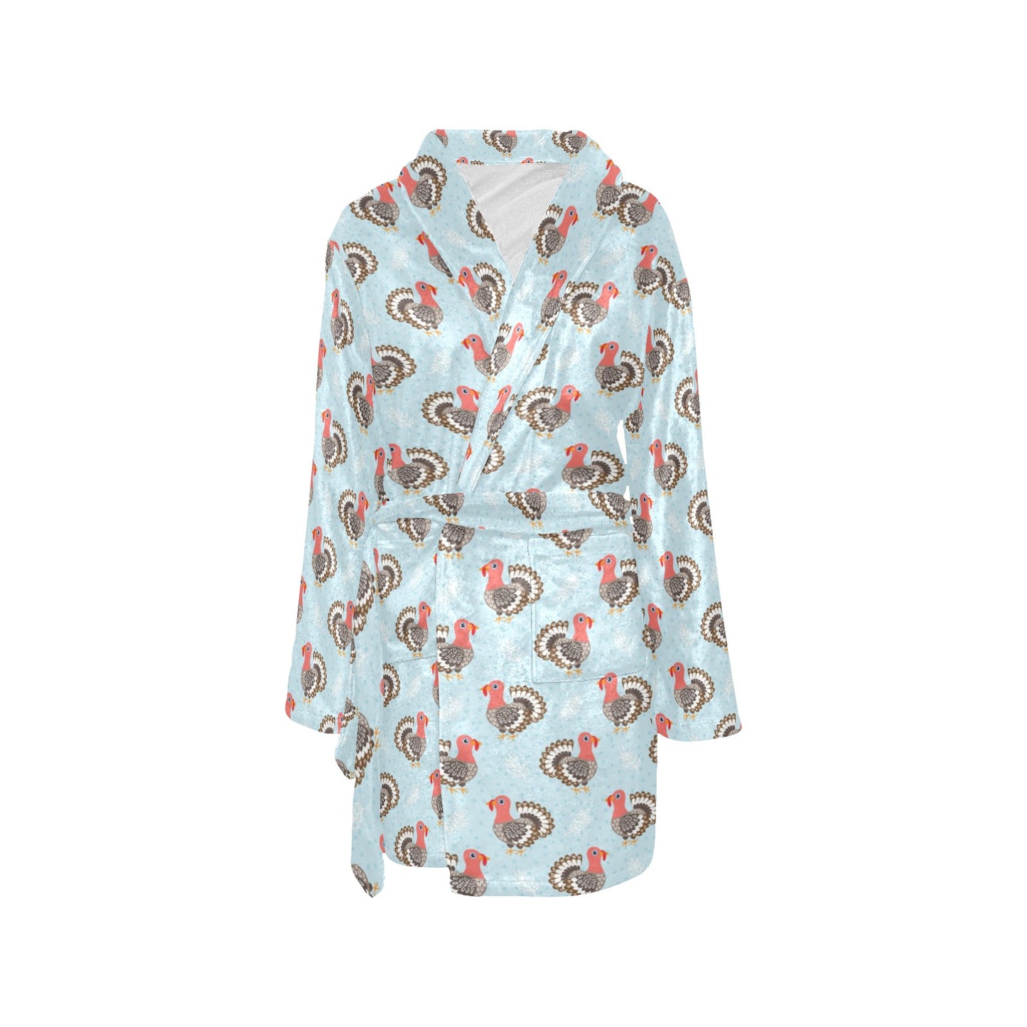 Turkey Print Design LKS403 Women's Fleece Robe