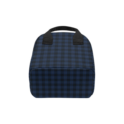 Navy Blue Tartan Plaid Pattern Insulated Lunch Bag