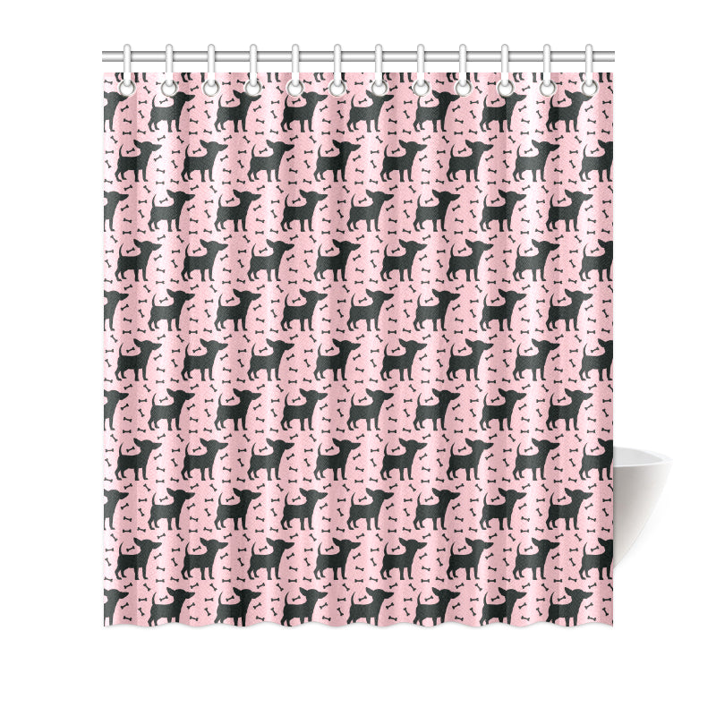 Chihuahua Pink Print Pattern Shower Curtain