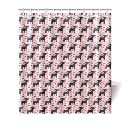 Chihuahua Pink Print Pattern Shower Curtain