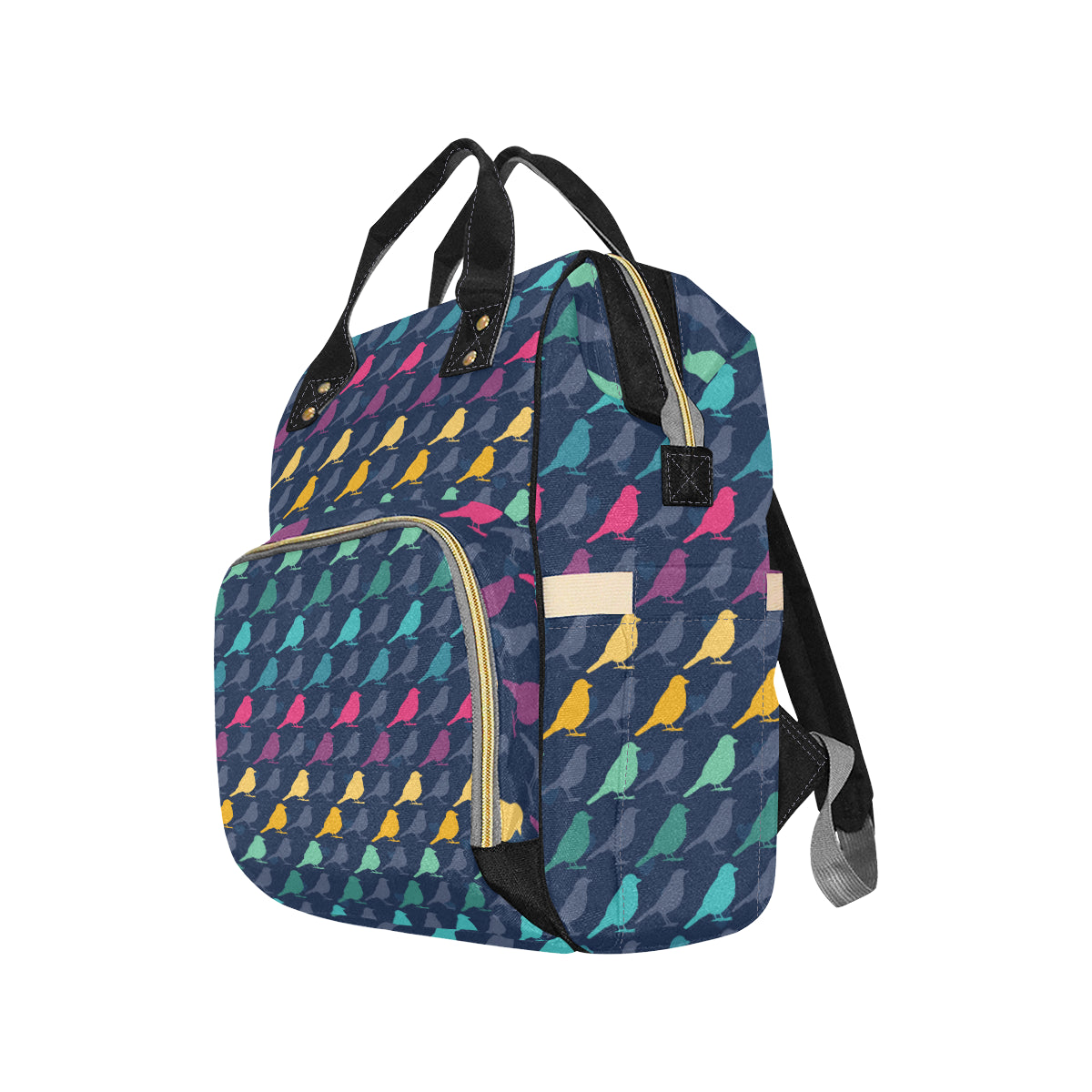 Birds Pattern Print Design 01 Diaper Bag Backpack