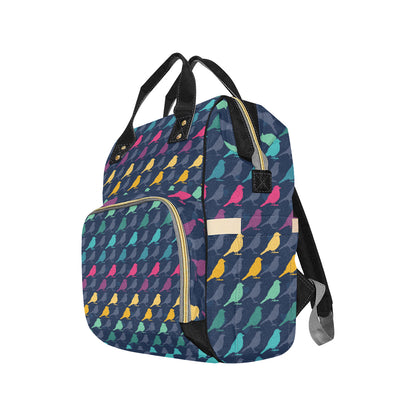 Birds Pattern Print Design 01 Diaper Bag Backpack