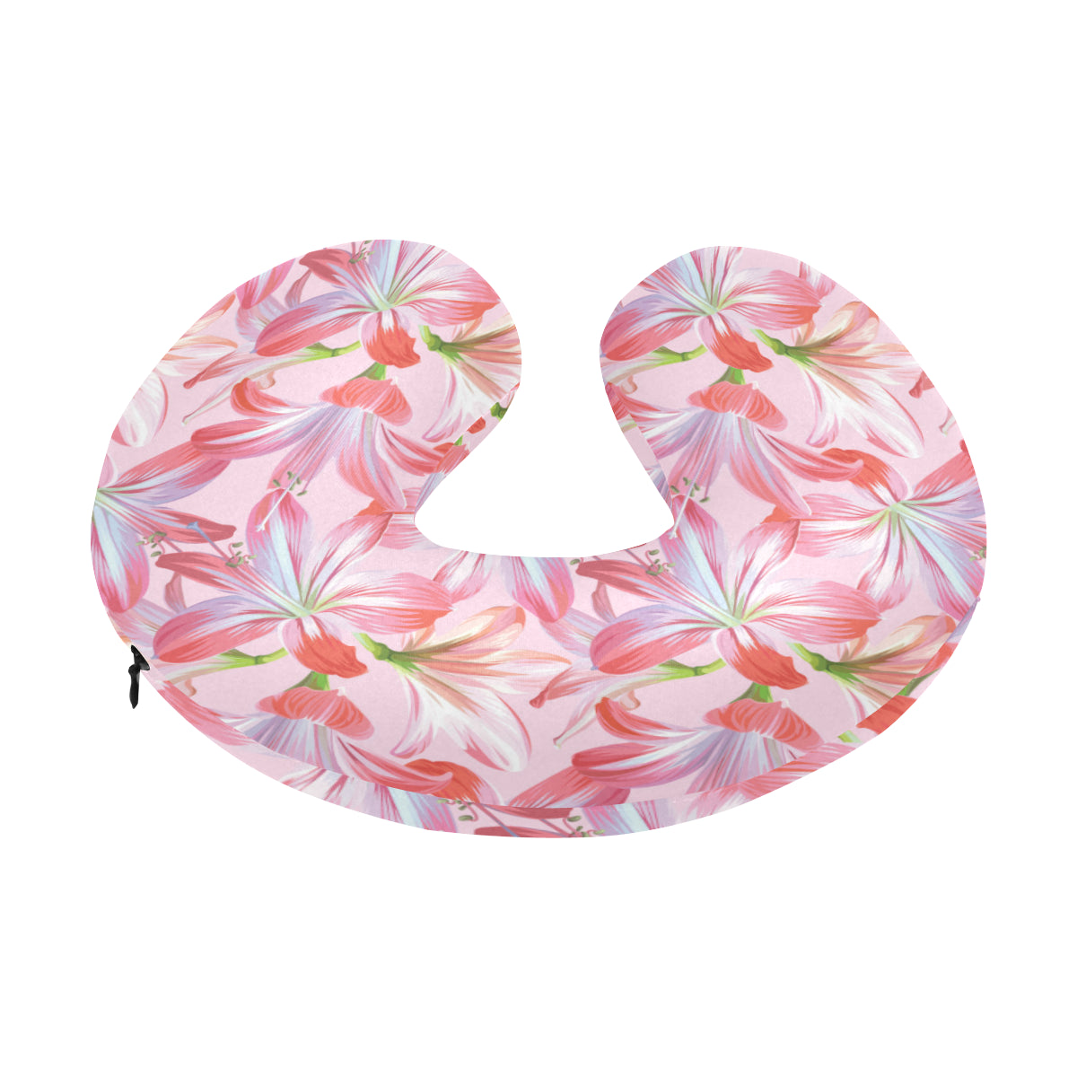 Amaryllis Pattern Print Design 02 U-Shaped Travel Neck Pillow