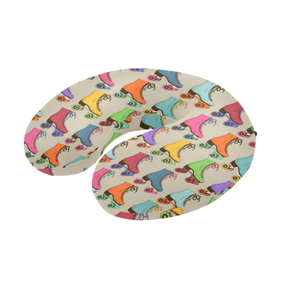 Roller skate Pattern Print Design A01 U-Shaped Travel Neck Pillow