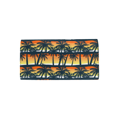 Palm Tree Pattern Print Design PT011 Women's Trifold Wallet