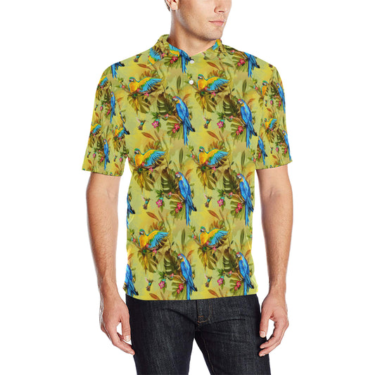 Parrot Pattern Print Design A02 Men Polo Shirt