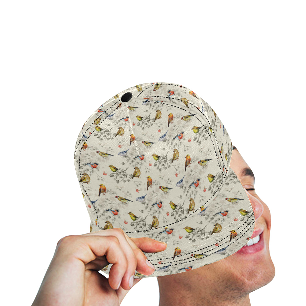Bird Watercolor Design Pattern Snapback Cap