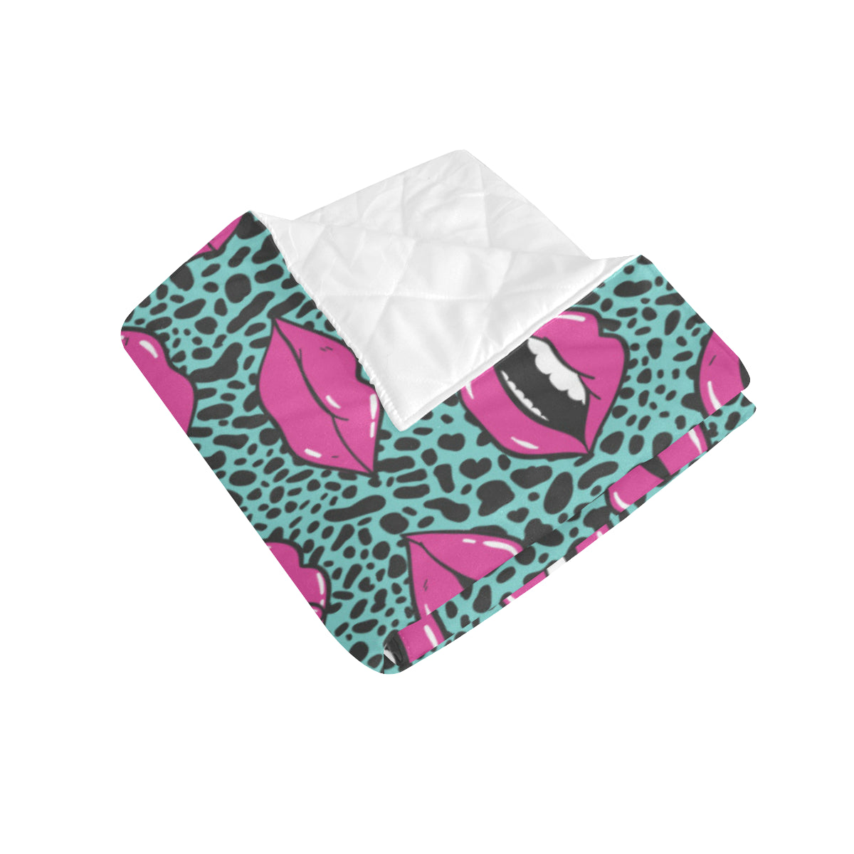 Lip Pattern Print Design 04 Premium Quilt