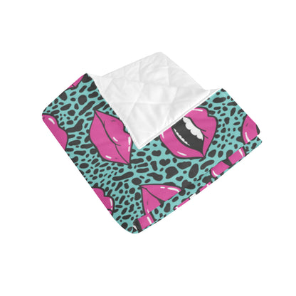 Lip Pattern Print Design 04 Premium Quilt