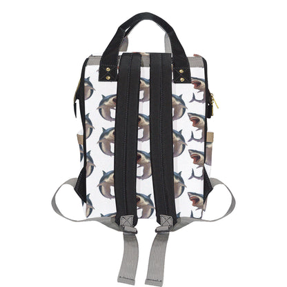 Great White Shark Pattern Print Design 03 Diaper Bag Backpack