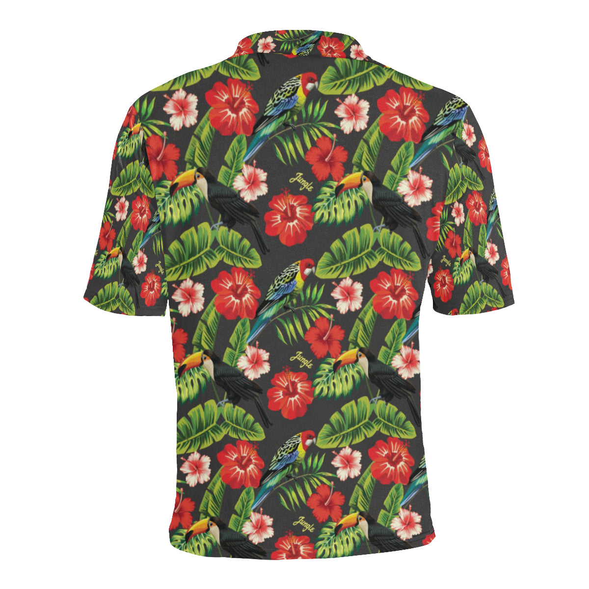 Tropical Flower Pattern Print Design TF04 Men Polo Shirt