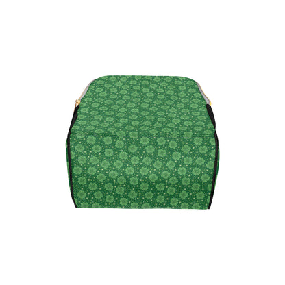 Shamrock Design Print Diaper Bag Backpack