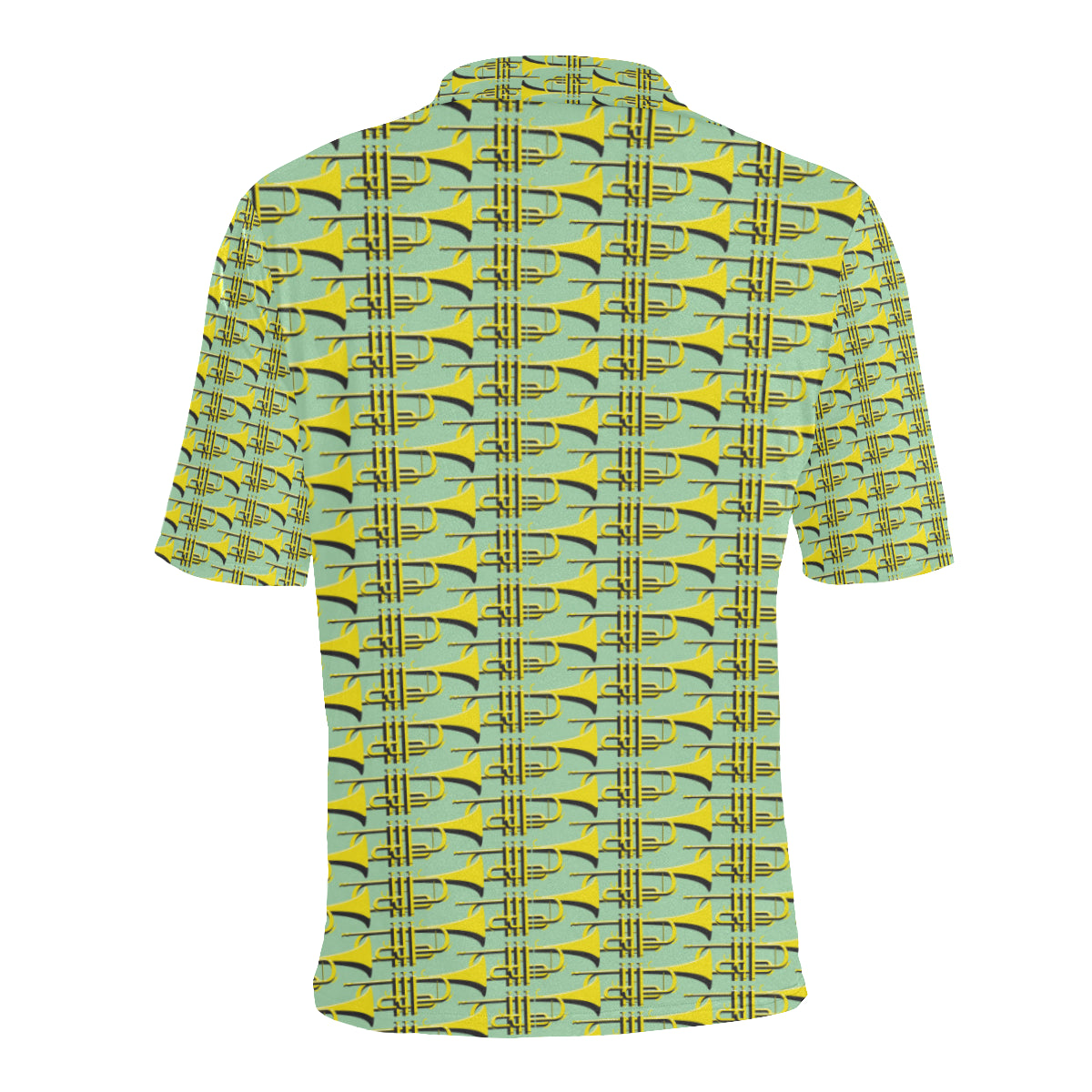 Trumpet Vintage Design Print Men Polo Shirt