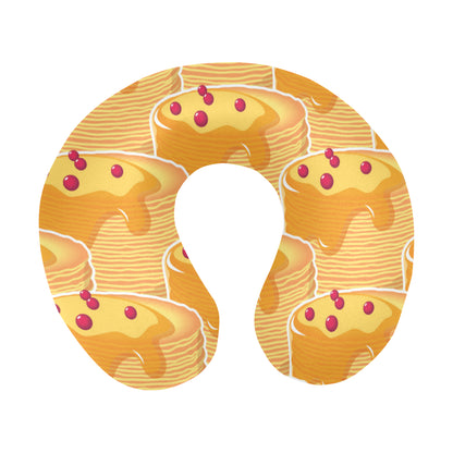 Pancake Pattern Print Design A04 U-Shaped Travel Neck Pillow