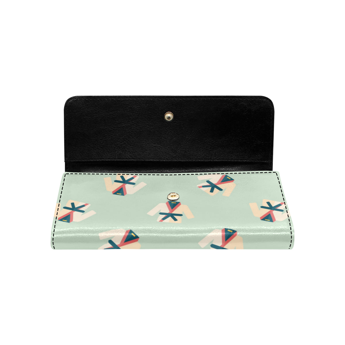 Karate Pattern Print Design 02 Women's Trifold Wallet