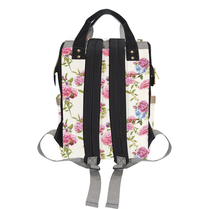 Carnations Pattern Print Design CN02 Diaper Bag Backpack