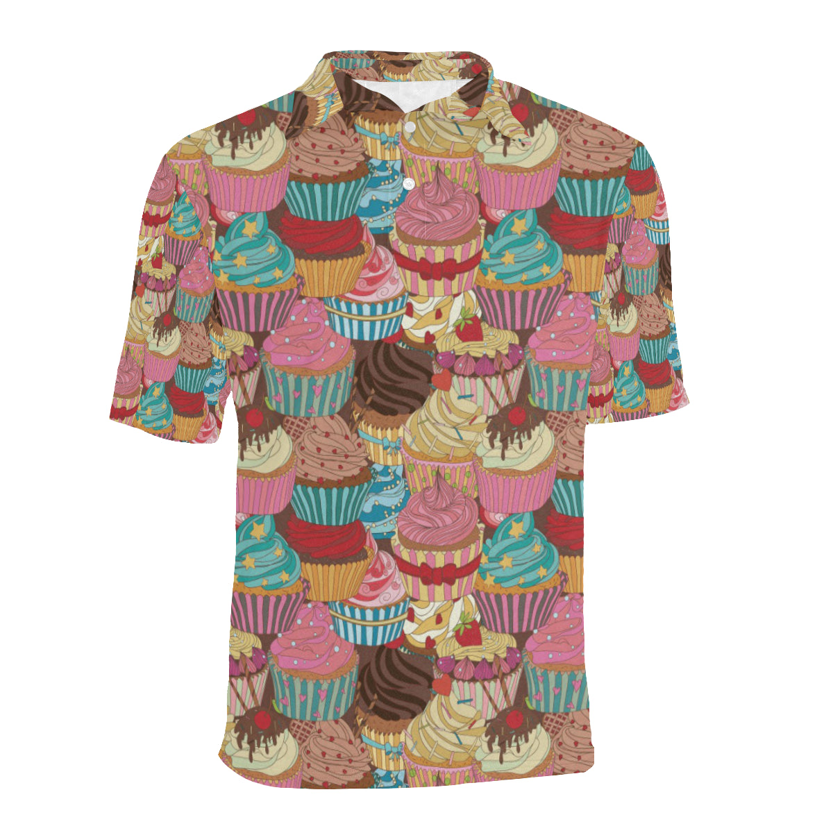 Cupcake Pattern Print Design CP01 Men Polo Shirt