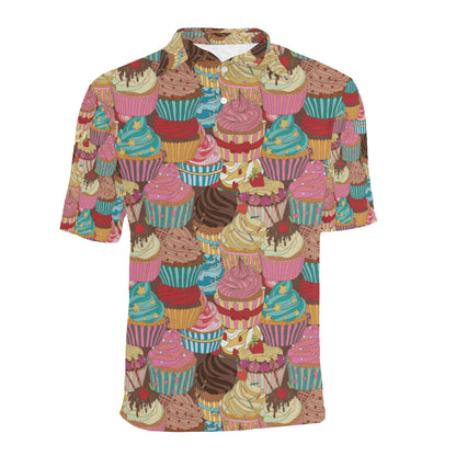 Cupcake Pattern Print Design CP01 Men Polo Shirt
