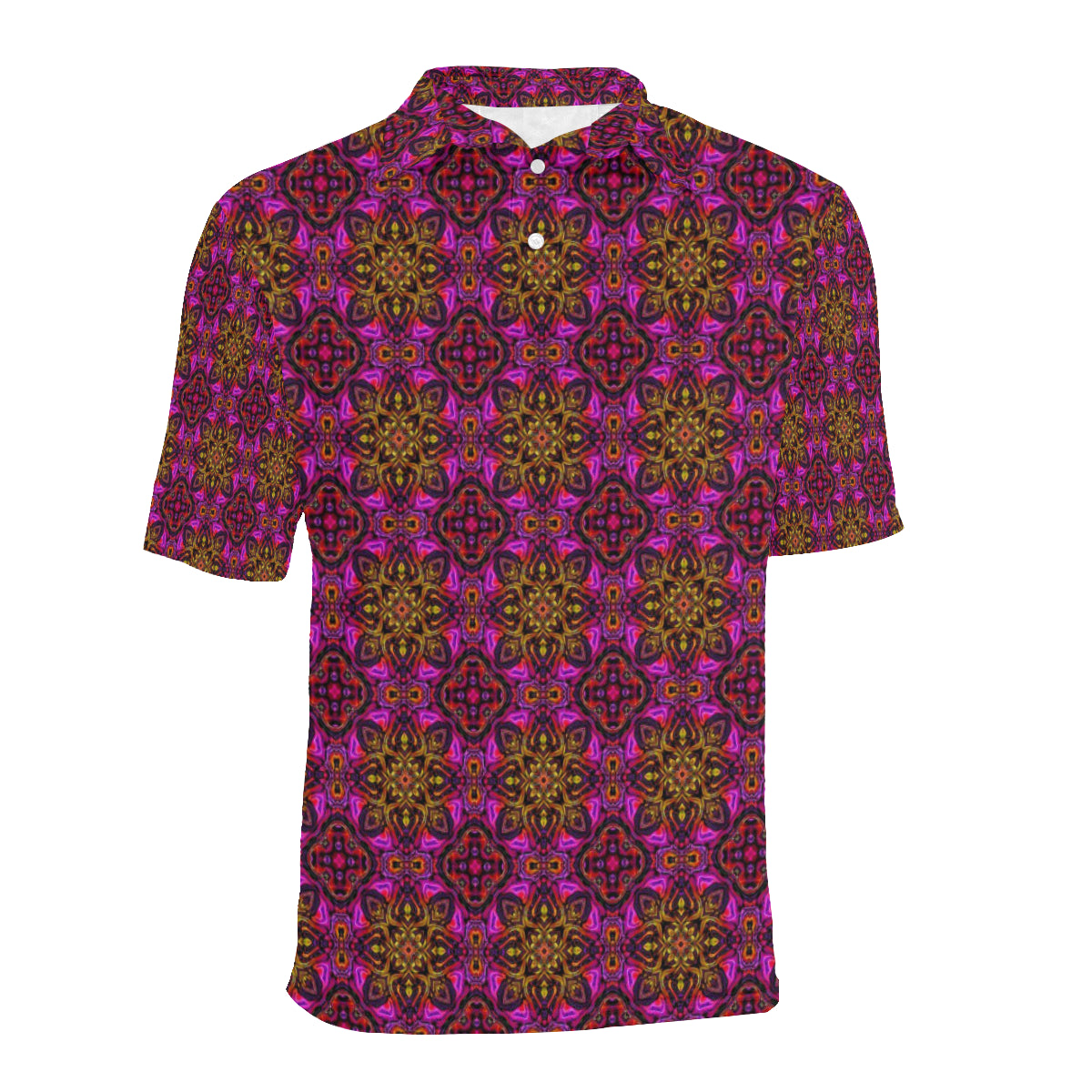 kaleidoscope Abstract Print Design Men Polo Shirt