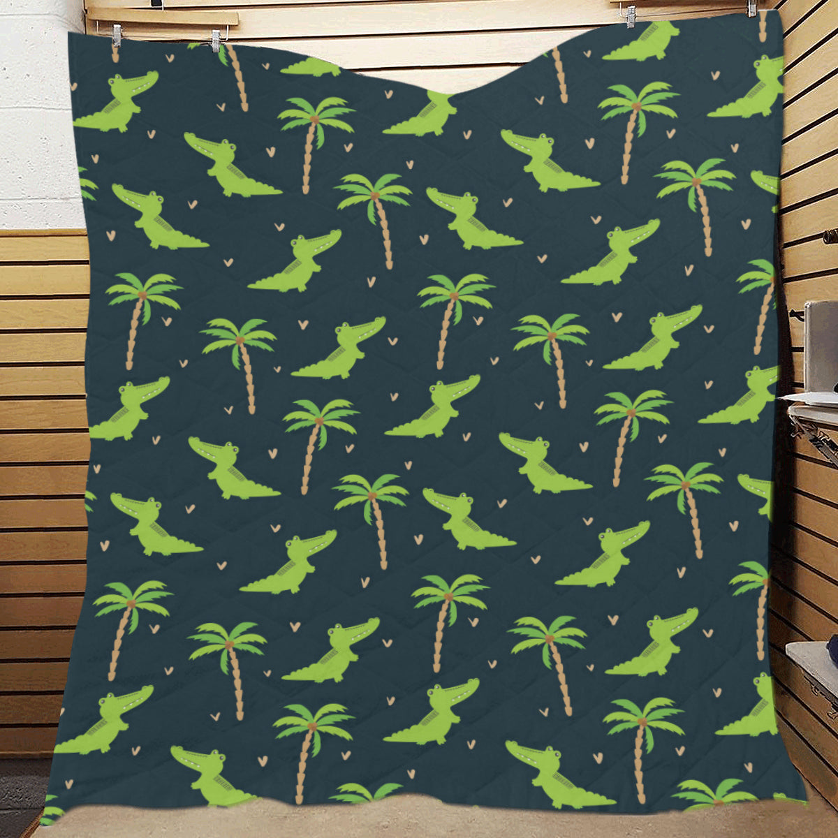 Alligator Pattern Print Design 02 Premium Quilt
