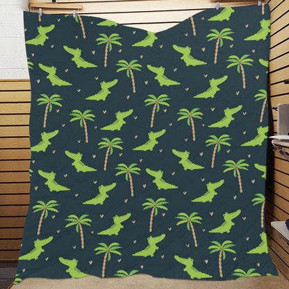 Alligator Pattern Print Design 02 Premium Quilt