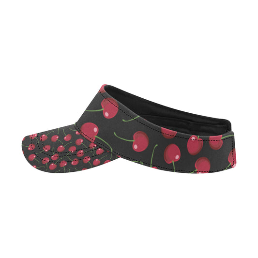 Cherry Black Background Unisex Sun Visor