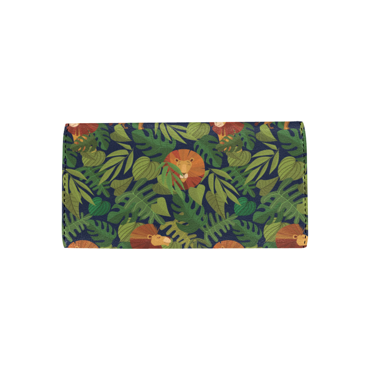 Lion Jungle Pattern Print Design 05 Women's Trifold Wallet