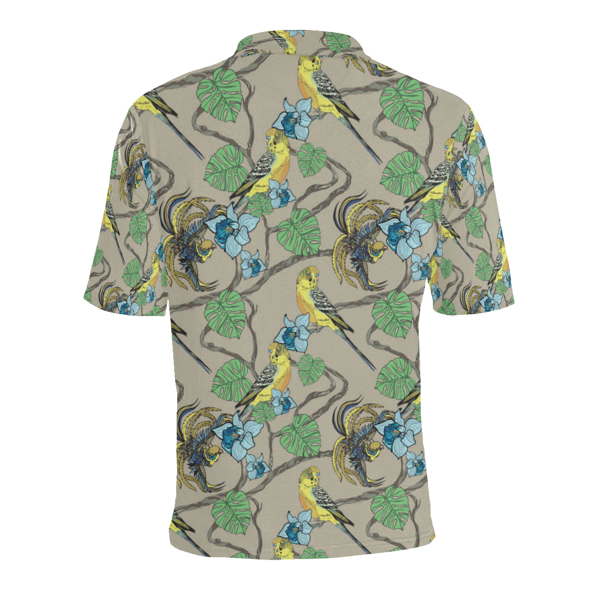 Parakeet Pattern Print Design A02 Men Polo Shirt