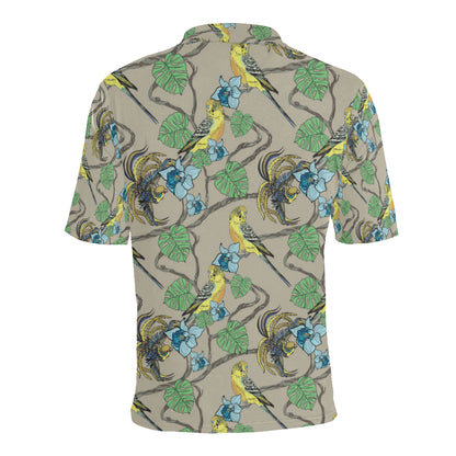 Parakeet Pattern Print Design A02 Men Polo Shirt