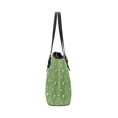 Zombie Eyes Design Pattern Print Leather Tote Bag