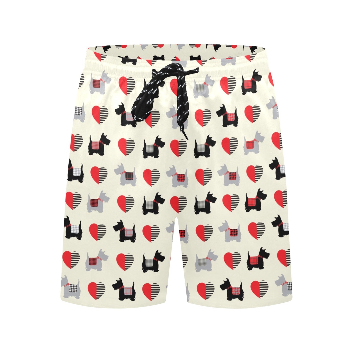 Scottish Terriers Print Design LKS3010 Men's Swim Trunks Beach Shorts