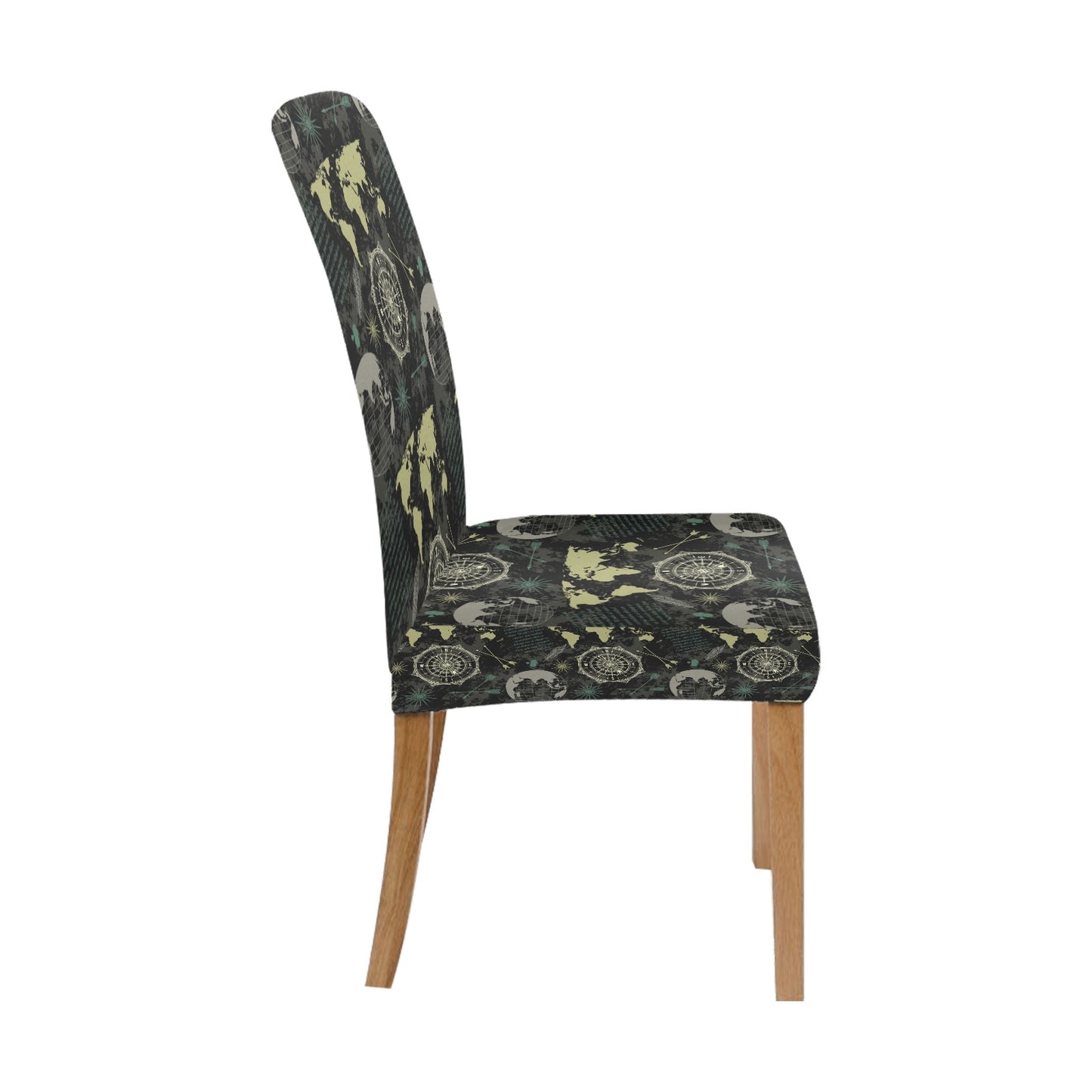 World Map Print Design LKS303 Dining Chair Slipcover