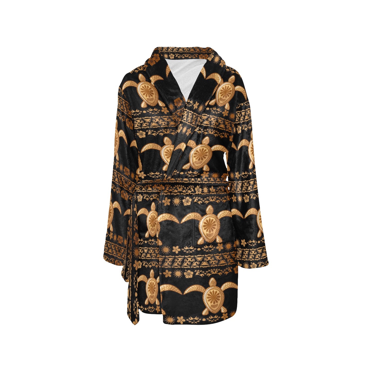 Tribal Sea turtle Polynesian Hawaiian Women's Fleece Robe