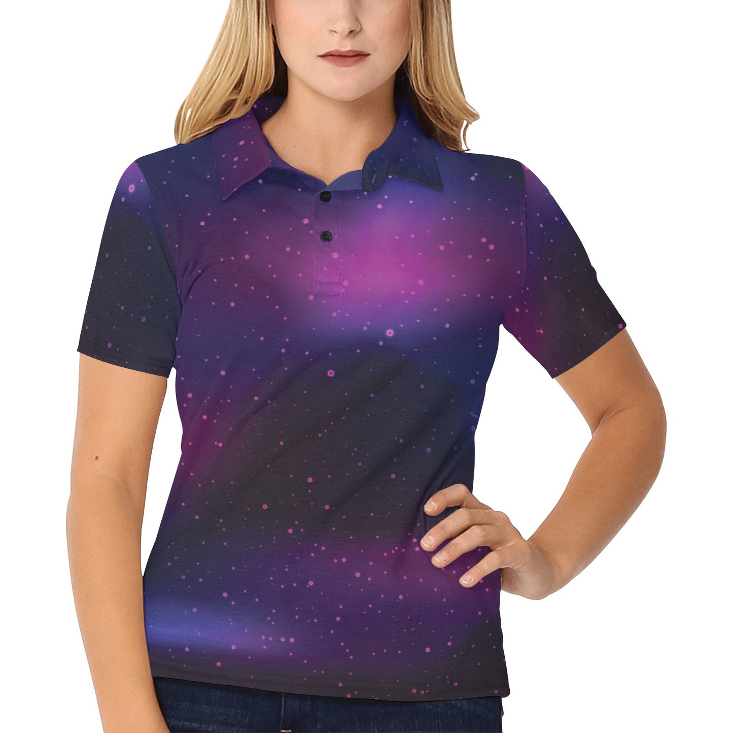 Night sky Pattern Print Design A04 Women's Polo Shirt