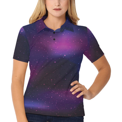 Night sky Pattern Print Design A04 Women's Polo Shirt