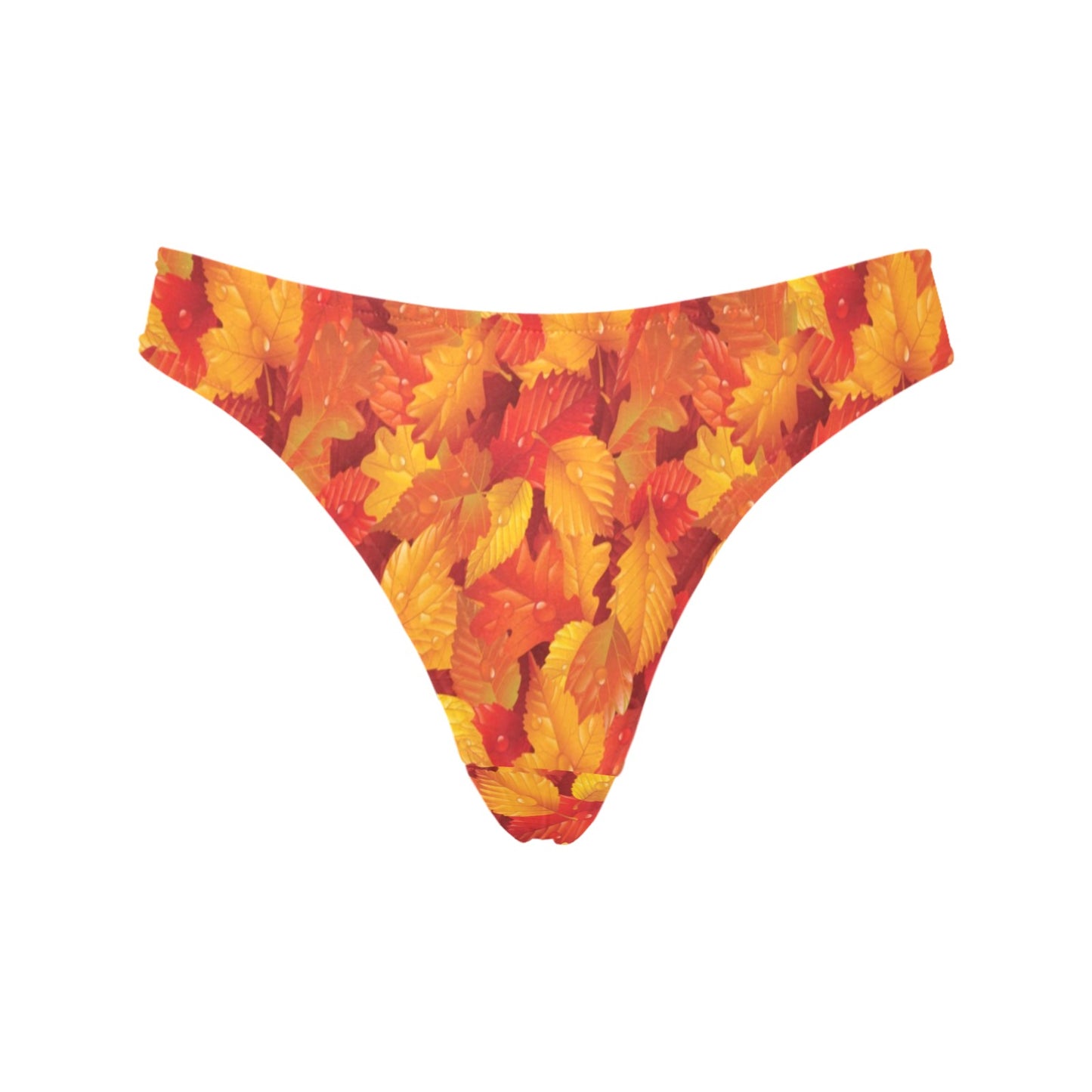 Elm Leave Autum Print Pattern Women's Thongs